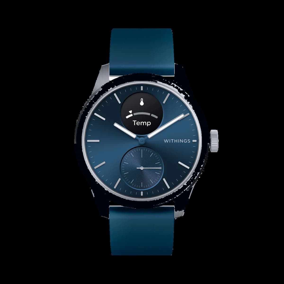Withings ScanWatch 2 hybrid smartklokke 42 mm, blå og sølv